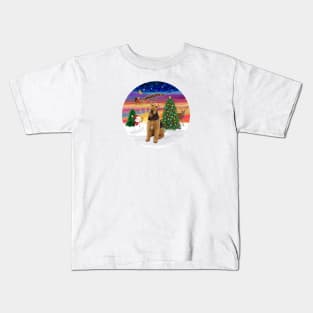 Santa's Sunset Take Off Featuring an Airedale Kids T-Shirt